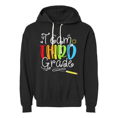 Team Third Grade Back To School 3rd Teacher Student Garment-Dyed Fleece Hoodie