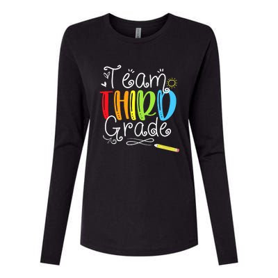 Team Third Grade Back To School 3rd Teacher Student Womens Cotton Relaxed Long Sleeve T-Shirt