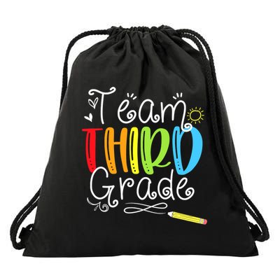 Team Third Grade Back To School 3rd Teacher Student Drawstring Bag