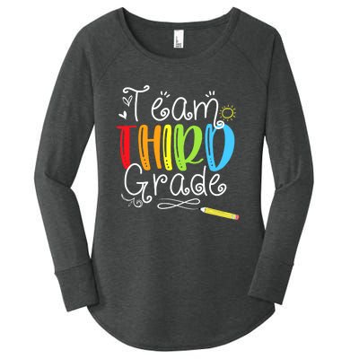 Team Third Grade Back To School 3rd Teacher Student Women's Perfect Tri Tunic Long Sleeve Shirt