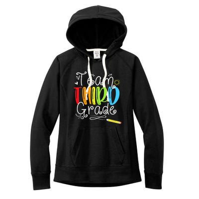 Team Third Grade Back To School 3rd Teacher Student Women's Fleece Hoodie