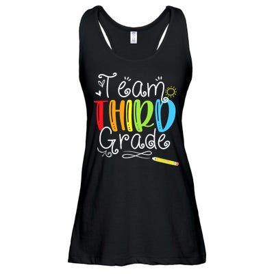 Team Third Grade Back To School 3rd Teacher Student Ladies Essential Flowy Tank