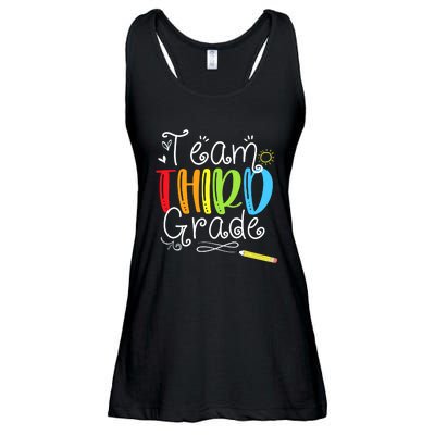 Team Third Grade Back To School 3rd Teacher Student Ladies Essential Flowy Tank