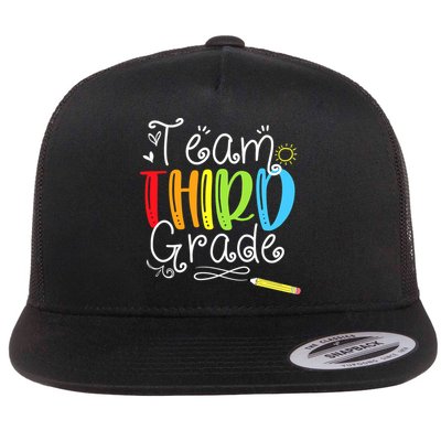 Team Third Grade Back To School 3rd Teacher Student Flatbill Hat