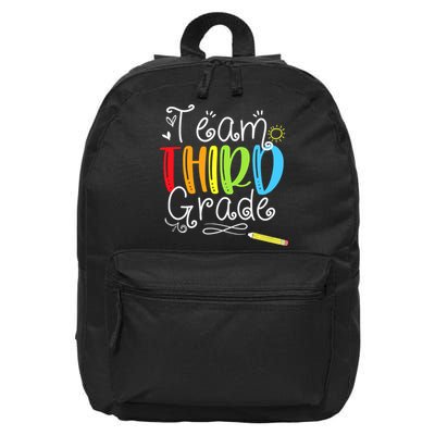 Team Third Grade Back To School 3rd Teacher Student 16 in Basic Backpack
