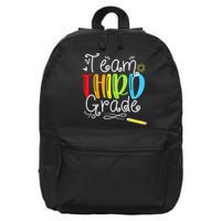 Team Third Grade Back To School 3rd Teacher Student 16 in Basic Backpack