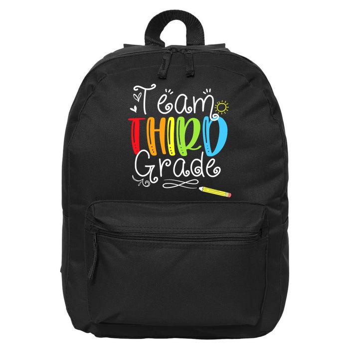 Team Third Grade Back To School 3rd Teacher Student 16 in Basic Backpack