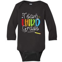 Team Third Grade Back To School 3rd Teacher Student Baby Long Sleeve Bodysuit