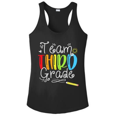 Team Third Grade Back To School 3rd Teacher Student Ladies PosiCharge Competitor Racerback Tank