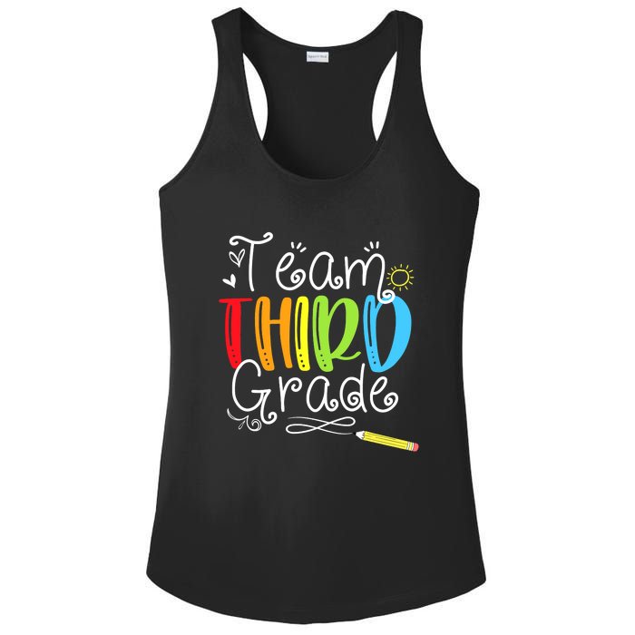 Team Third Grade Back To School 3rd Teacher Student Ladies PosiCharge Competitor Racerback Tank