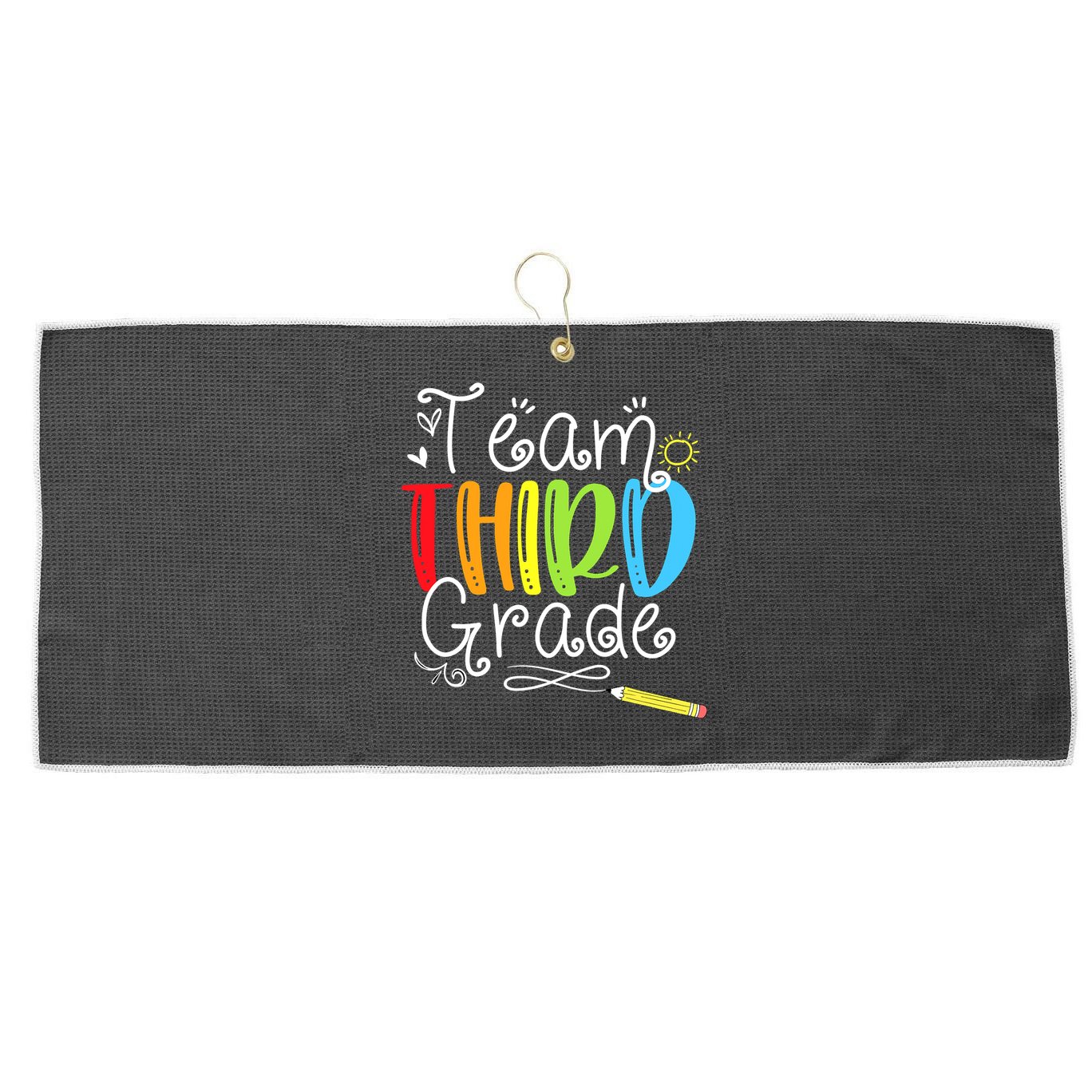 Team Third Grade Back To School 3rd Teacher Student Large Microfiber Waffle Golf Towel