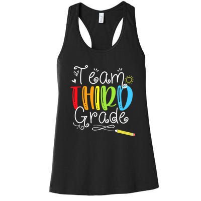 Team Third Grade Back To School 3rd Teacher Student Women's Racerback Tank