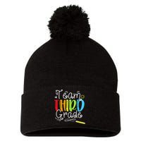 Team Third Grade Back To School 3rd Teacher Student Pom Pom 12in Knit Beanie
