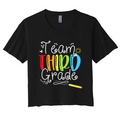 Team Third Grade Back To School 3rd Teacher Student Women's Crop Top Tee