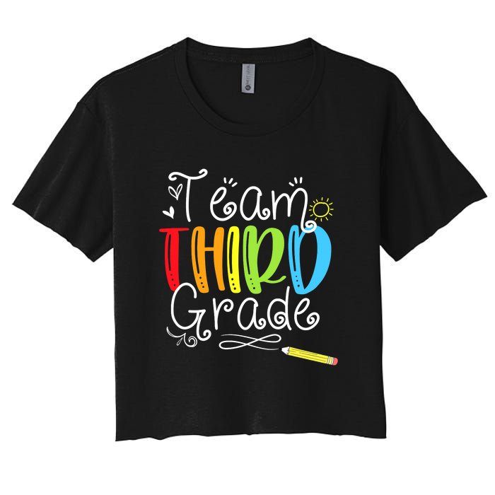 Team Third Grade Back To School 3rd Teacher Student Women's Crop Top Tee