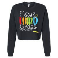 Team Third Grade Back To School 3rd Teacher Student Cropped Pullover Crew