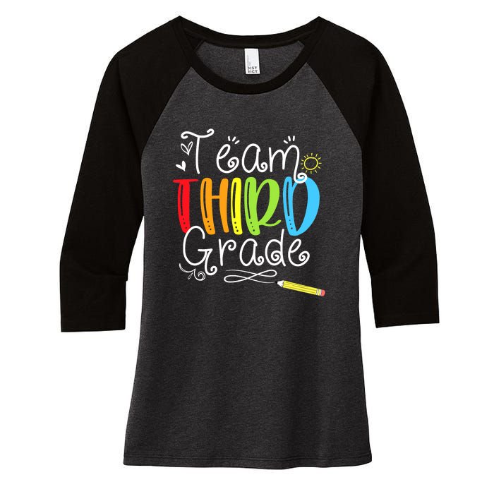 Team Third Grade Back To School 3rd Teacher Student Women's Tri-Blend 3/4-Sleeve Raglan Shirt