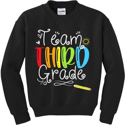 Team Third Grade Back To School 3rd Teacher Student Kids Sweatshirt