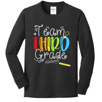 Team Third Grade Back To School 3rd Teacher Student Kids Long Sleeve Shirt