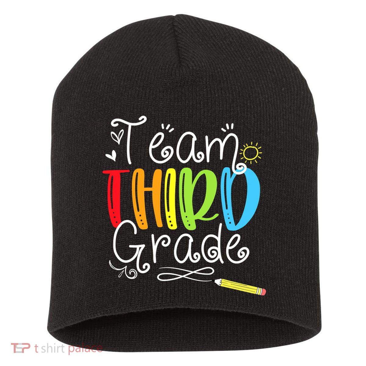 Team Third Grade Back To School 3rd Teacher Student Short Acrylic Beanie