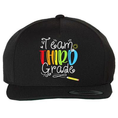 Team Third Grade Back To School 3rd Teacher Student Wool Snapback Cap