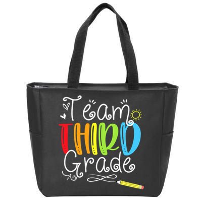 Team Third Grade Back To School 3rd Teacher Student Zip Tote Bag