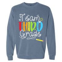 Team Third Grade Back To School 3rd Teacher Student Garment-Dyed Sweatshirt