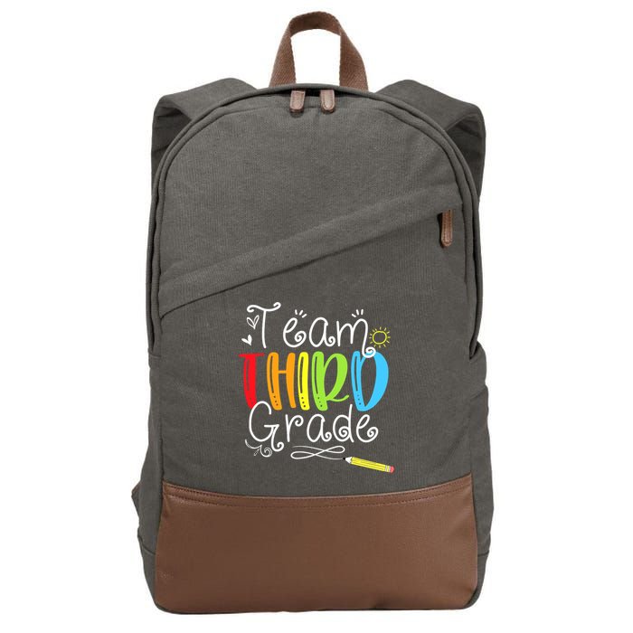 Team Third Grade Back To School 3rd Teacher Student Cotton Canvas Backpack