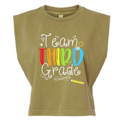 Team Third Grade Back To School 3rd Teacher Student Garment-Dyed Women's Muscle Tee