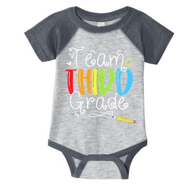 Team Third Grade Back To School 3rd Teacher Student Infant Baby Jersey Bodysuit