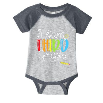 Team Third Grade Back To School 3rd Teacher Student Infant Baby Jersey Bodysuit