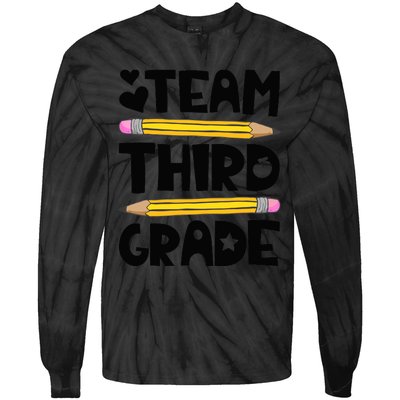 Team Third Grade Funny 3rd Back To School Teacher Student Tie-Dye Long Sleeve Shirt