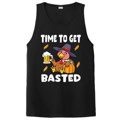 Time To Get Basted Funny Happy Thanksgiving Turkey PosiCharge Competitor Tank