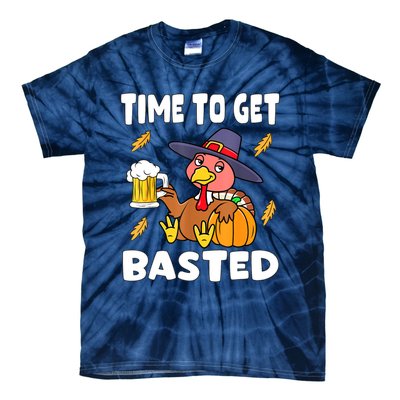 Time To Get Basted Funny Happy Thanksgiving Turkey Tie-Dye T-Shirt