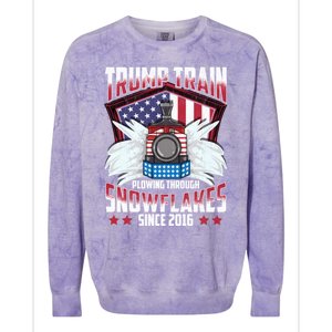 Trump Train Gift 2024 President Elections Snow Plow Patriot Gift Colorblast Crewneck Sweatshirt