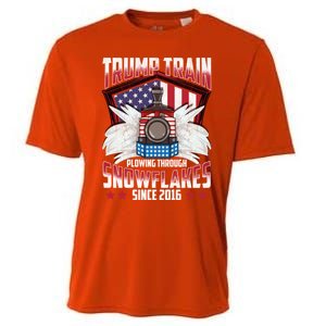 Trump Train Gift 2024 President Elections Snow Plow Patriot Gift Cooling Performance Crew T-Shirt