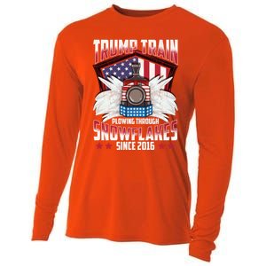 Trump Train Gift 2024 President Elections Snow Plow Patriot Gift Cooling Performance Long Sleeve Crew