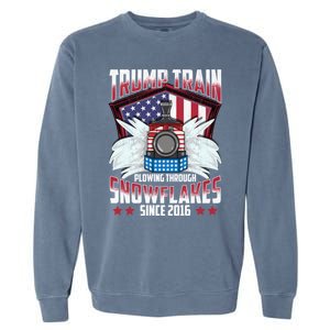 Trump Train Gift 2024 President Elections Snow Plow Patriot Gift Garment-Dyed Sweatshirt