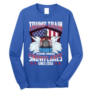 Trump Train Gift 2024 President Elections Snow Plow Patriot Gift Long Sleeve Shirt