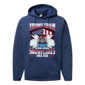 Trump Train Gift 2024 President Elections Snow Plow Patriot Gift Performance Fleece Hoodie