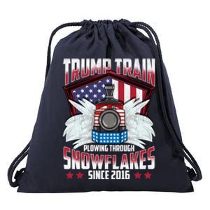 Trump Train Gift 2024 President Elections Snow Plow Patriot Gift Drawstring Bag