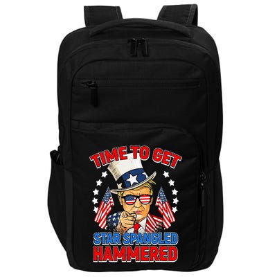 Time To Get Star Spangled Hammered Trump 4th Of July Impact Tech Backpack