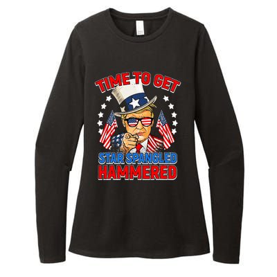 Time To Get Star Spangled Hammered Trump 4th Of July Womens CVC Long Sleeve Shirt