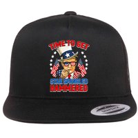 Time To Get Star Spangled Hammered Trump 4th Of July Flat Bill Trucker Hat