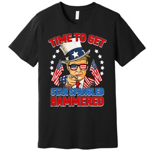 Time To Get Star Spangled Hammered Trump 4th Of July Premium T-Shirt