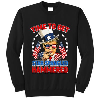 Time To Get Star Spangled Hammered Trump 4th Of July Tall Sweatshirt