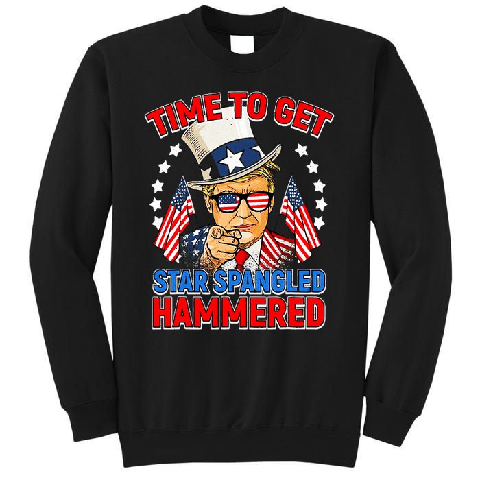 Time To Get Star Spangled Hammered Trump 4th Of July Tall Sweatshirt