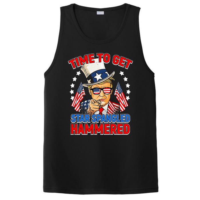 Time To Get Star Spangled Hammered Trump 4th Of July PosiCharge Competitor Tank