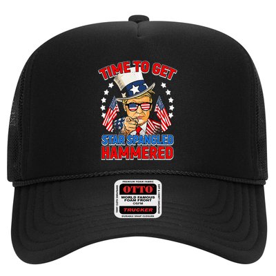 Time To Get Star Spangled Hammered Trump 4th Of July Trucker Hat