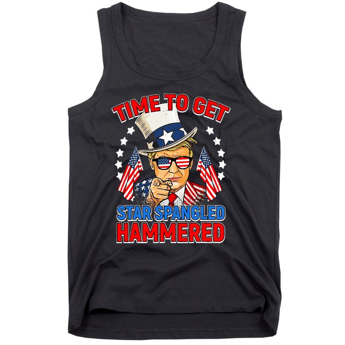 Time To Get Star Spangled Hammered Trump 4th Of July Tank Top